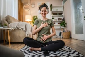 Lady sitting on floor reflecting on Divorce Counseling