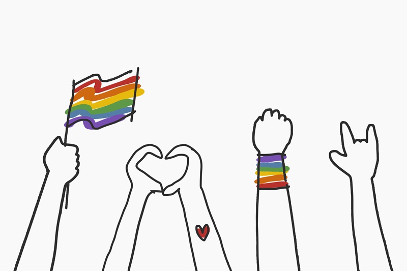 Gay pride doodle vector hand drawn style AdobeStock_464442241